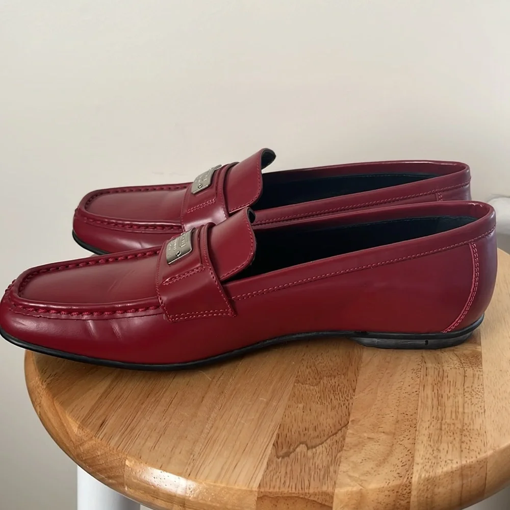 Coach Red Leather Loafers - Picture 9 of 16